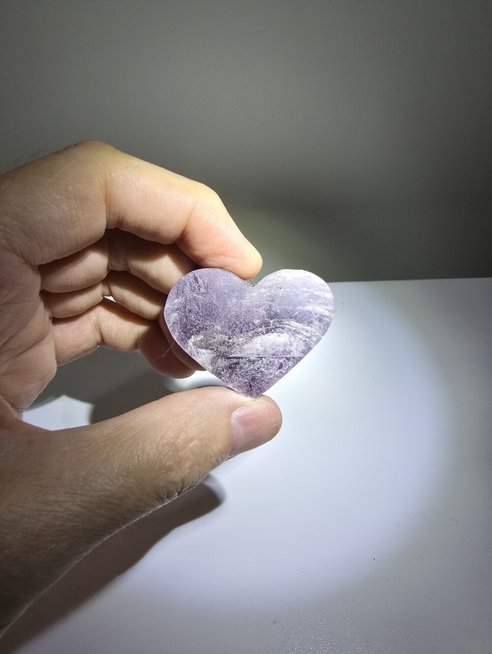 Lepidolite Crystal Heart #G